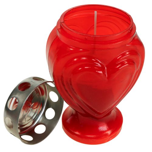 Product Grave candles red heart mourning light memorial light 9×8×15cm 24h 4 pcs