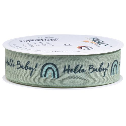 Product Gift ribbon Hello Baby decorative ribbon green 25mm 16m