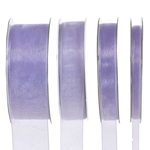 Product Organza ribbon gift ribbon purple ribbon selvedge 50m