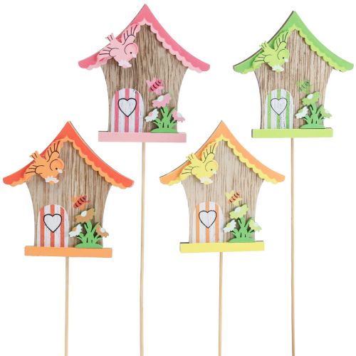 Flower plug wooden decorative plug bird house 7.5x8cm 12 pieces