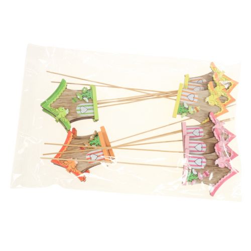 Floristik24 Flower plug wooden decorative plug bird house 7.5x8cm 12 pieces