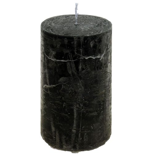 Floristik24 Black candles colored pillar candles 50x100mm 4pcs