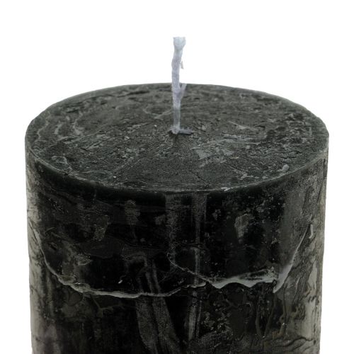 Product Black candles colored pillar candles 50x100mm 4pcs