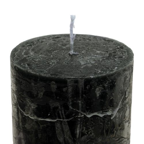 Floristik24 Black Candles Solid Colored Pillar Candles 50x100mm 4 Pcs