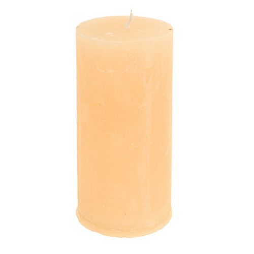 Floristik24 Solid colored candles light apricot pillars 50×100mm 4pcs