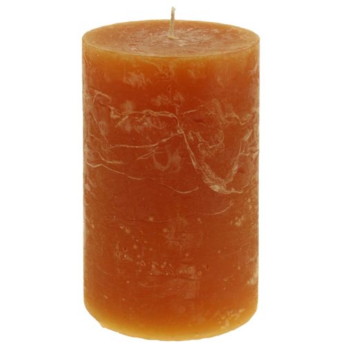 Product Pillar candles dark orange through-dyed Sunset 60x100mm 4pcs