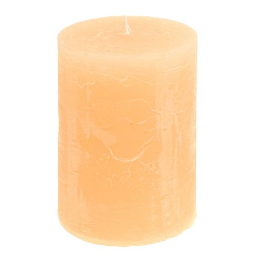 Candles apricot light colored pillar candles 85×120mm 2pcs