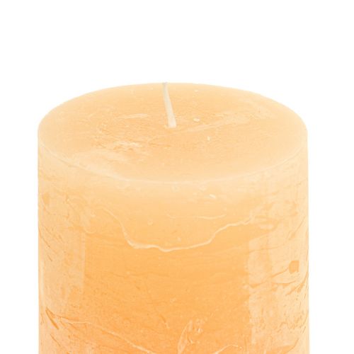 Product Candles apricot light colored pillar candles 85×150mm 2pcs