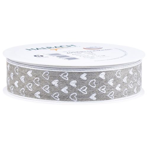 Product Gift ribbon hearts decorative ribbon beige 25mm 15m