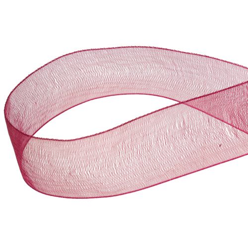 Product Organza ribbon fabric ribbon Organza Bordeaux 25mm 50m