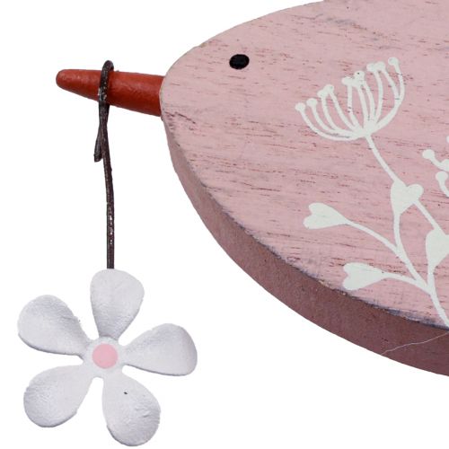 Product Decorative bird spring decoration hanging decoration wood pink 15×8.5cm
