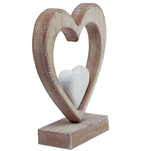 Floristik24 Decorative heart wooden decoration stand table decoration vintage H17.5cm