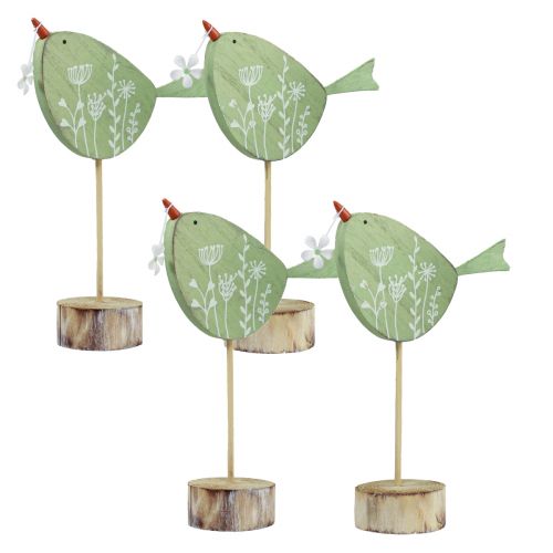 Floristik24 Decoration Bird Table Decoration Easter Wooden Decoration Mint 18x13.5cm 4 pcs