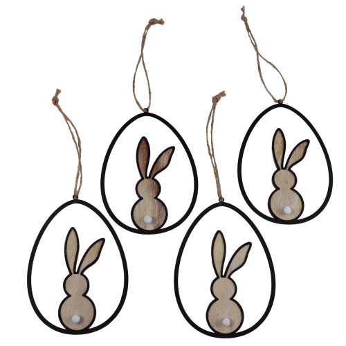 Easter bunny decoration for hanging Easter decoration wood 13cm 4pcs