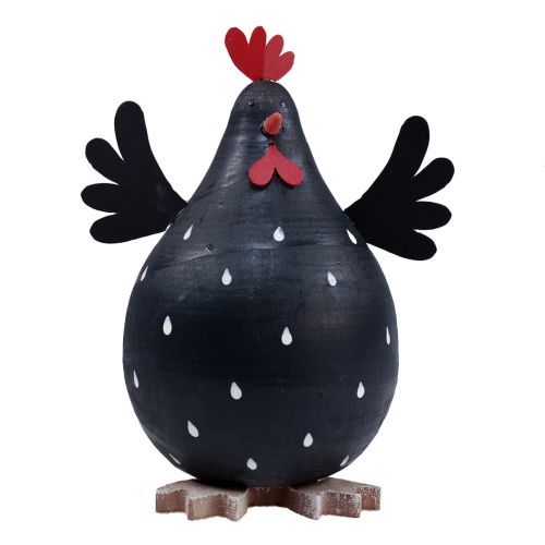 Decorative chicken black wooden decoration hen Easter decoration wood H13cm