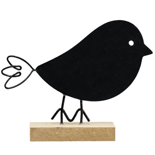 Floristik24 Decorative Birds Black Wooden Birds Wooden Decoration Spring 13.5cm 6 Pcs
