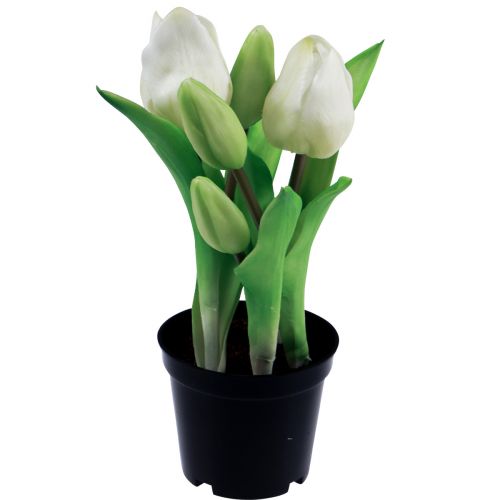 Product Artificial tulips in pot White tulips artificial flowers 22cm