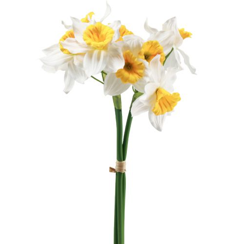 Artificial Daffodils White Silk Flowers Daffodils 40cm 3pcs