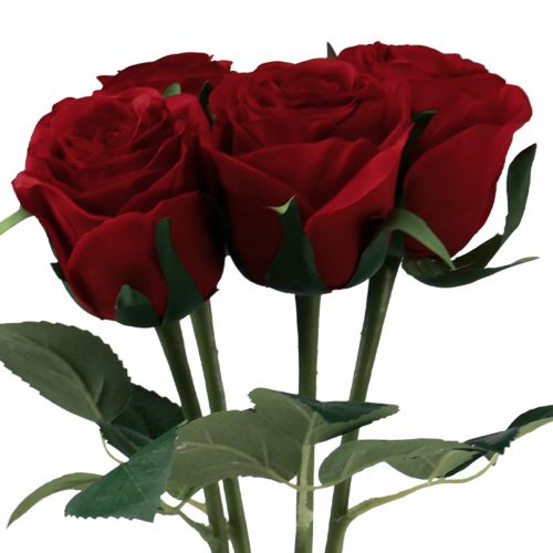 Floristik24 Artificial Roses Red Artificial Roses Silk Flowers Red 50cm 4pcs