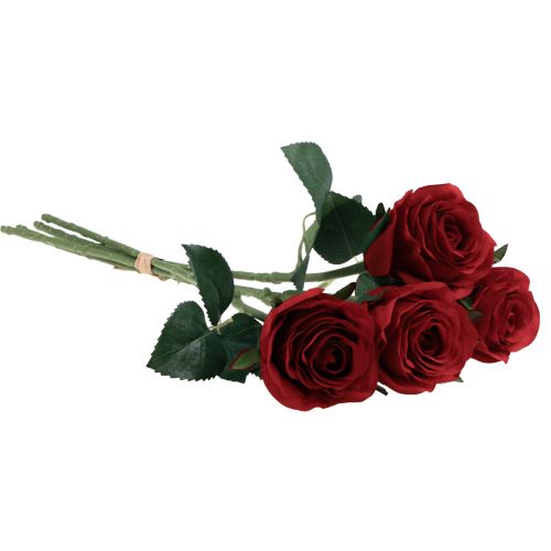 Floristik24 Artificial Roses Red Artificial Roses Silk Flowers Red 50cm 4pcs