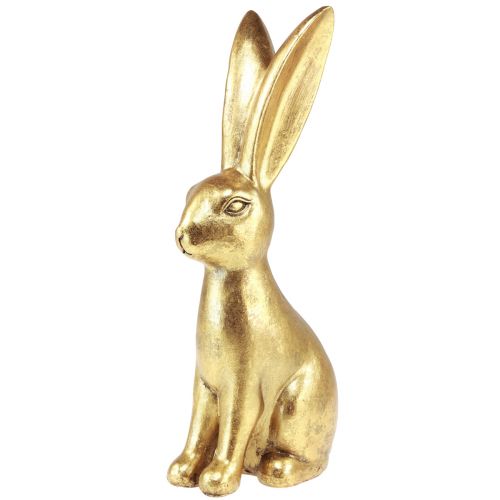 Floristik24 Decorative Easter Bunny Gold Easter Decoration Rabbit Sitting Antique H36cm
