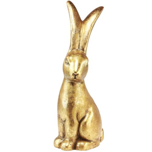 Floristik24 Decorative Easter Bunny Gold Easter Decoration Rabbit Sitting Antique H50cm