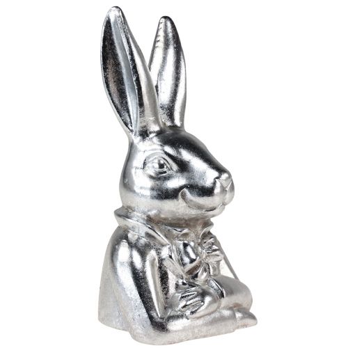 Floristik24 Decorative Easter Bunny Silver Ceramic Decorative Bunny Bust H23cm