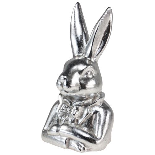 Product Decorative Easter Bunny Silver Ceramic Decorative Bunny Bust H23cm