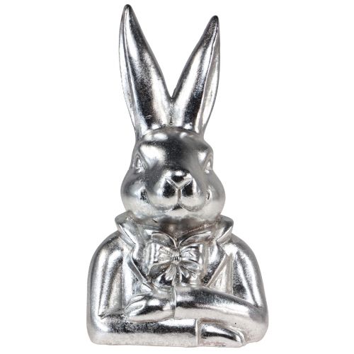 Product Decorative Easter Bunny Silver Ceramic Decorative Bunny Bust H23cm