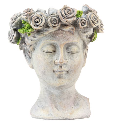 Floristik24 Flowerpot face female bust planting head concrete look H18cm