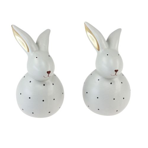 Floristik24 Easter bunny decorative figures rabbits with dot pattern 13cm 2pcs