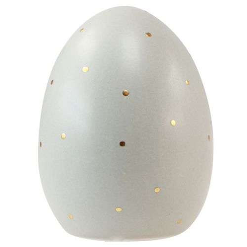Product Ceramic Easter Eggs Decoration Grey Gold with Dots 8.5cm 3 Pcs