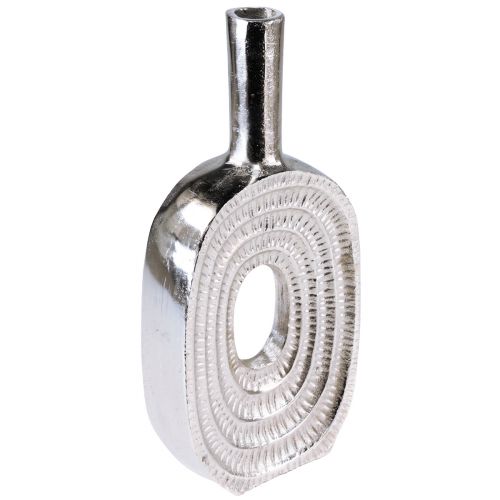 Floristik24 Decorative vase silver metal vase snail shell spiral H31cm