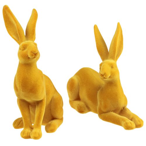 Floristik24 Easter Bunny Decoration Bunny Figure Curry Easter Bunny Pair 16cm 2 Pcs