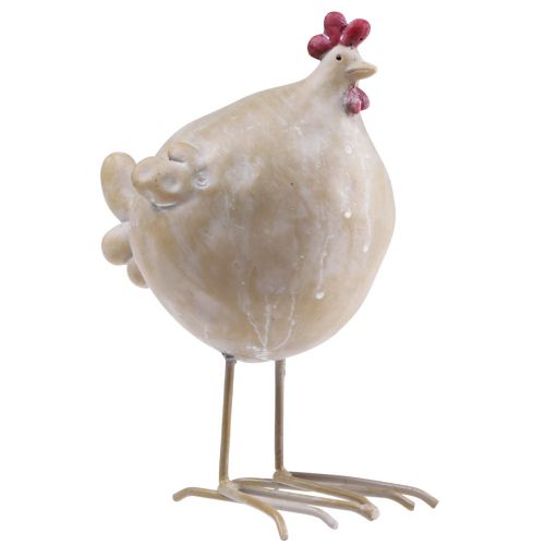Floristik24 Decorative chicken Easter decoration hen figure beige red 11×8×15.5cm
