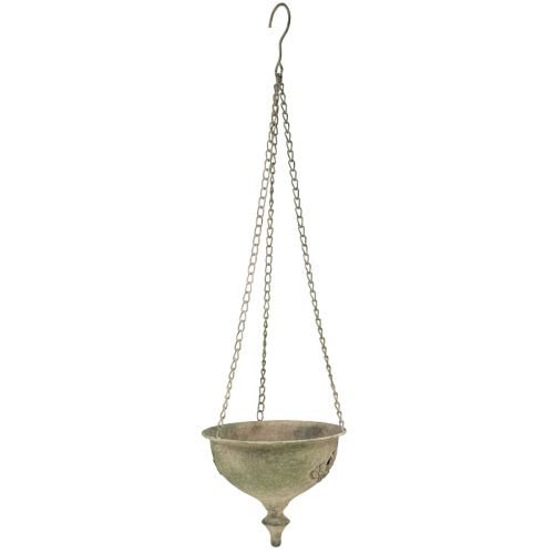 Floristik24 Decorative metal bowl for hanging antique green rust Ø20cm