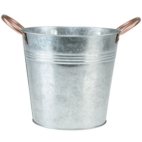 Product Flower pot with handles metal bucket planter Ø25cm H21cm