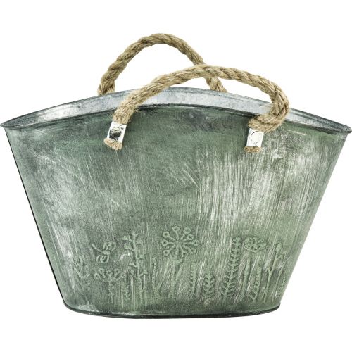 Product Flower pot with jute handles metal handbag 31×20×17cm