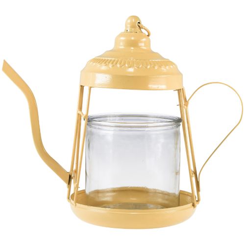 Product Tealight holder glass lantern teapot orange Ø15cm H26cm