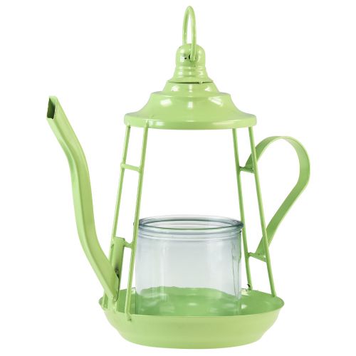 Product Tealight holder glass lantern teapot green Ø13cm H22cm