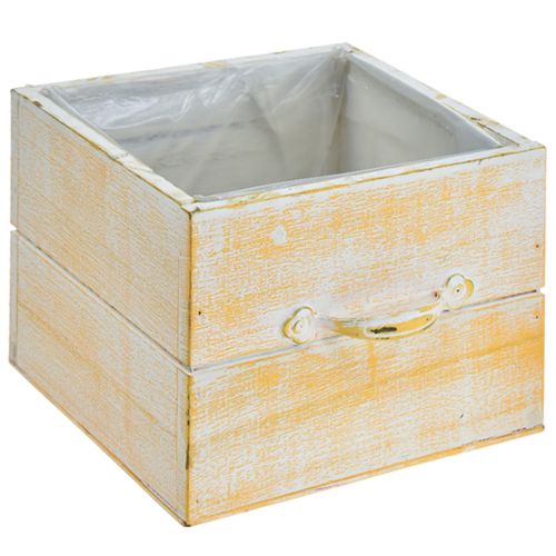 Product Plant drawer with handle orange white wood 12/15cm set of 2