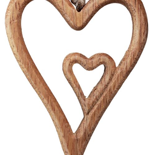 Product Wooden heart natural wood hearts for hanging 8×11cm 4pcs