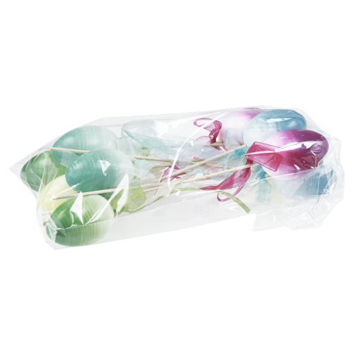 Product Flower Stick Easter Egg Plastic Eggs Colored 4×5.5cm 10 Pcs