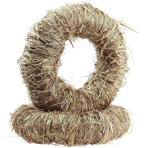 Product Decorative wreath hay wreath natural wreath summer wreath Ø27cm 2pcs
