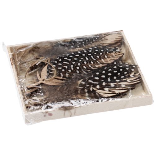 Product Decorative Feather Pendant Wooden Natural Feather 9.5/10cm 9 pcs