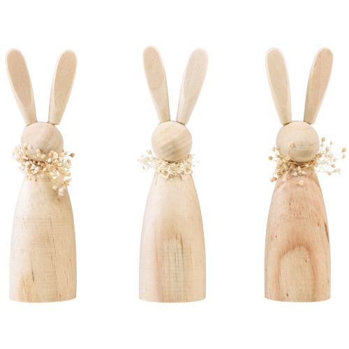 Floristik24 Wooden bunnies decoration Easter bunnies wood natural 5×4×15.5cm 3pcs