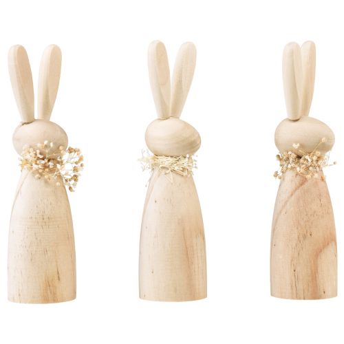 Floristik24 Wooden bunnies decoration Easter bunnies wood natural 5×4×15.5cm 3pcs