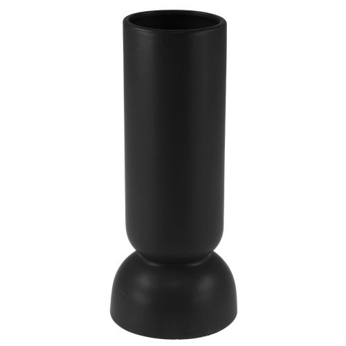 Product Ceramic Vase Black Modern Oval Shape Ø11cm H25.5cm