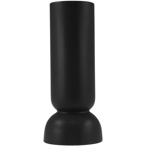 Product Ceramic Vase Black Modern Oval Shape Ø11cm H25.5cm