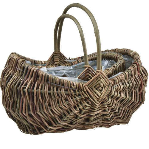 Product Plant basket basket with handle oval 35×25/25×18cm set of 2